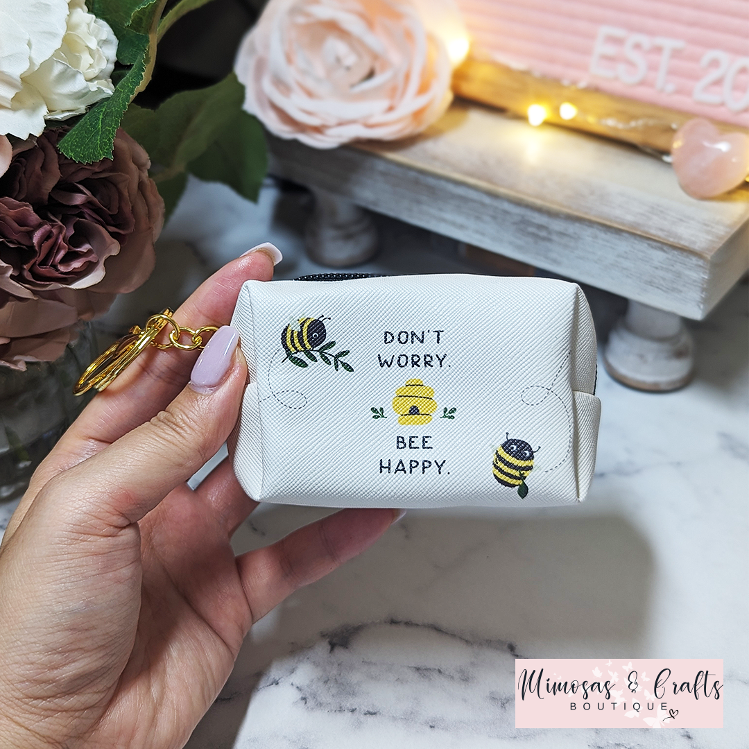 Don't Worry Bee Happy Keychain Pouch