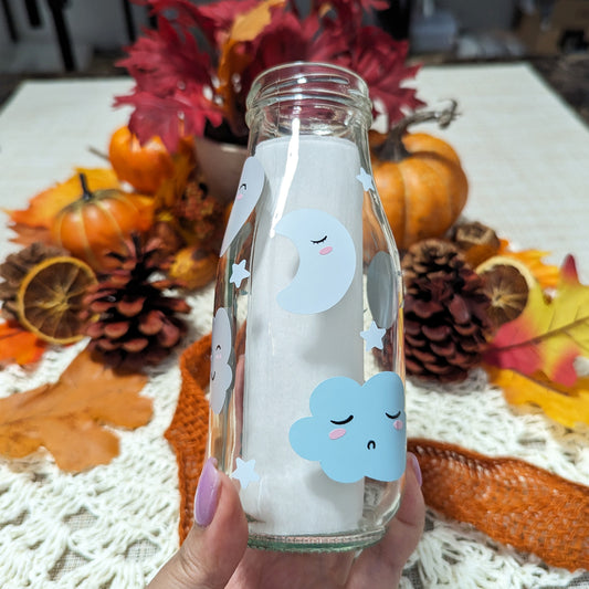 Sleepy Clouds - 12 oz - Milk Glass Bottle