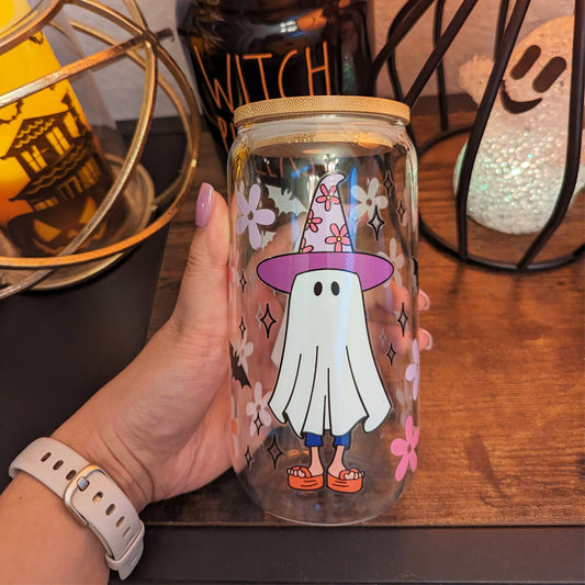 Halloween Lizzie Ghost - 16 oz - Glass - *SPRING CLEANING SALE*