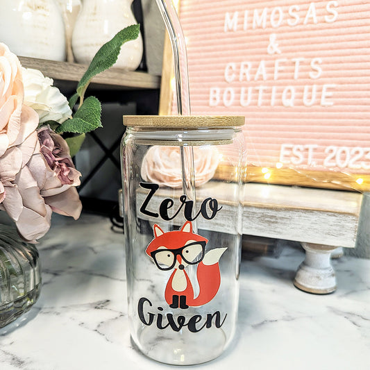 Zero Fox Given - 16 oz - Glass - *SPRING CLEANING SALE*